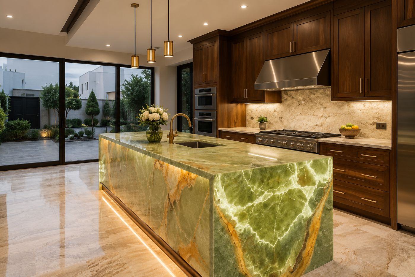 Backlit honey onyx