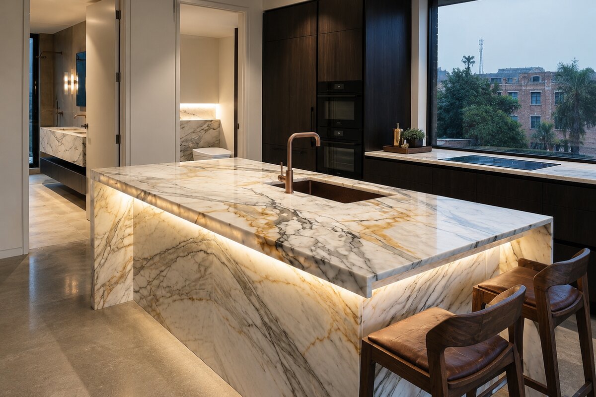 Quartzite installation in a Lahore villa — Saqib Brothers